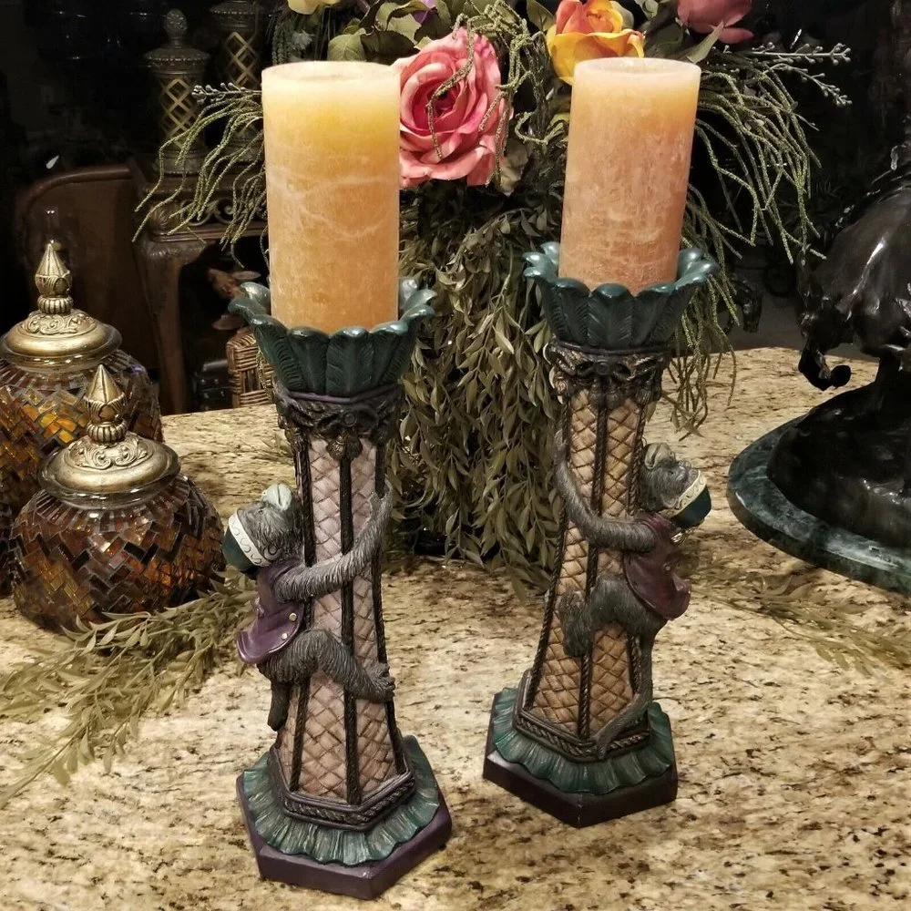CBK Organ Grinder Bellhop Monkey Candle Holder